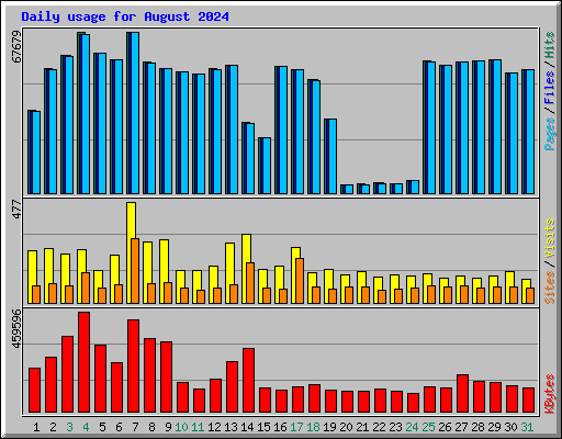 Daily usage for August 2024