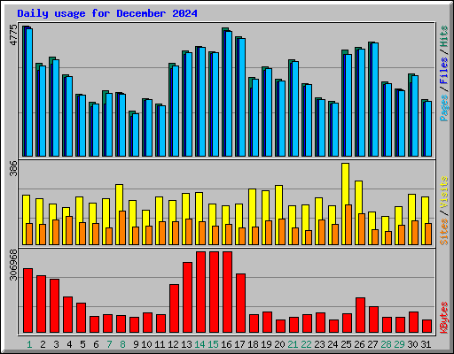 Daily usage for December 2024