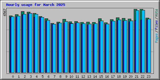 Hourly usage for March 2025